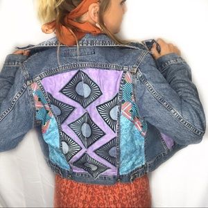 Vintage Art Jean Jacket Denim Embellished